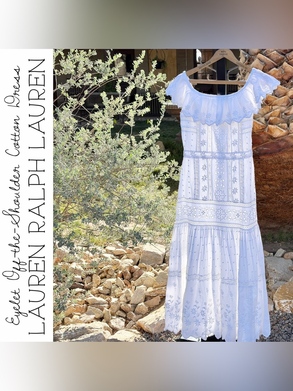 Lauren Ralph Lauren Off-the-Shoulder Cotton Eyelet Dress